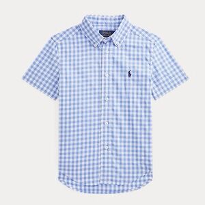 Ralph Lauren Boy’s Button Up Shirt Size Medium 8-10 Gingham Short Sleeve Cotton